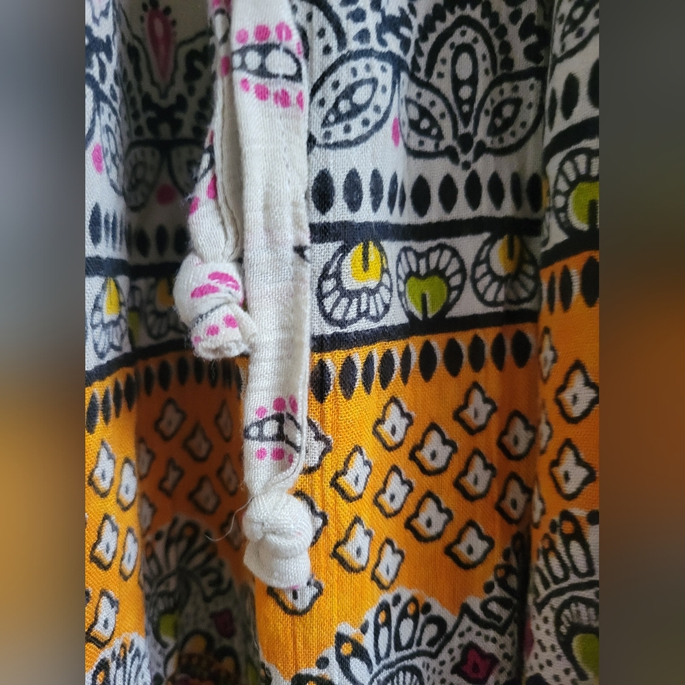 VTG Y2K Maxi Skirt India Eastern Print Festival Fairy Gypsy Boho Floral Flowy M - Picture 9 of 11